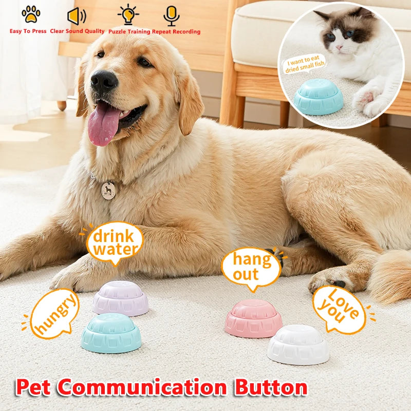 Pet Communication Button Dog Toys Recordable Pet Speaking Training Dog Talking Button Cute Claw Print Pattern Dog Accessories
