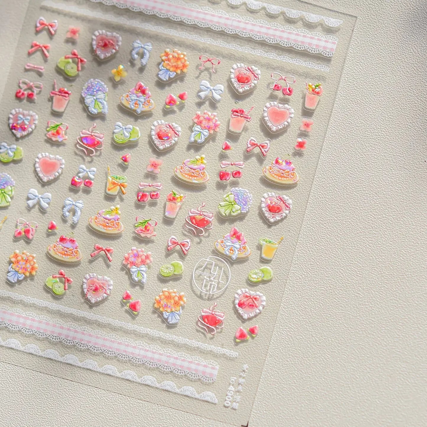 Colorful Balloon Cute Puppy Flower Cherry Bowknot Love Happy Dog Animal Self Adhesive Nail Art Sticker Decoration Manicure Decal