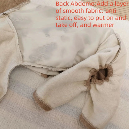 Hooded Leopard Sweater for Dogs in Winter Soft 4-legged False Two Fleece Coat for Greyhounds Warm High-neck Jumpsuit for Whippet