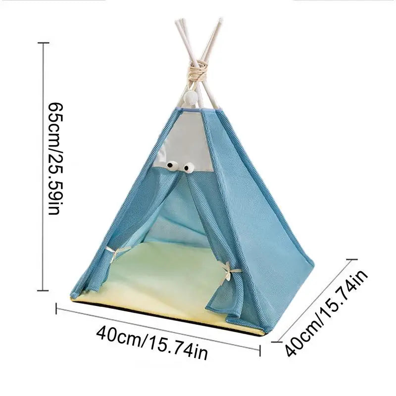 the GOOD BUDDY TEEPEE - Portable Pet Playpen, Breathable Mesh Foldable Dog Tent, Stable Structure Pet Teepee, Machine Washable Portable Indoor Doghouse