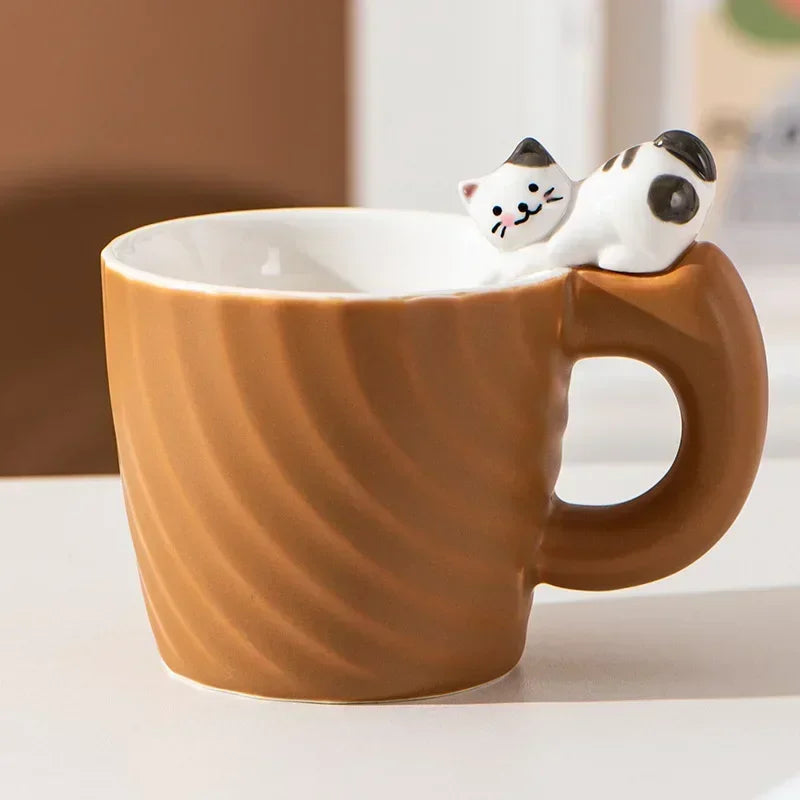Ceramic Mug Creative Cartoon Cat Cute Cup Children's Milk Breakfast Home Office Coffee Mug Gift Frends Drinkware Tea Cup