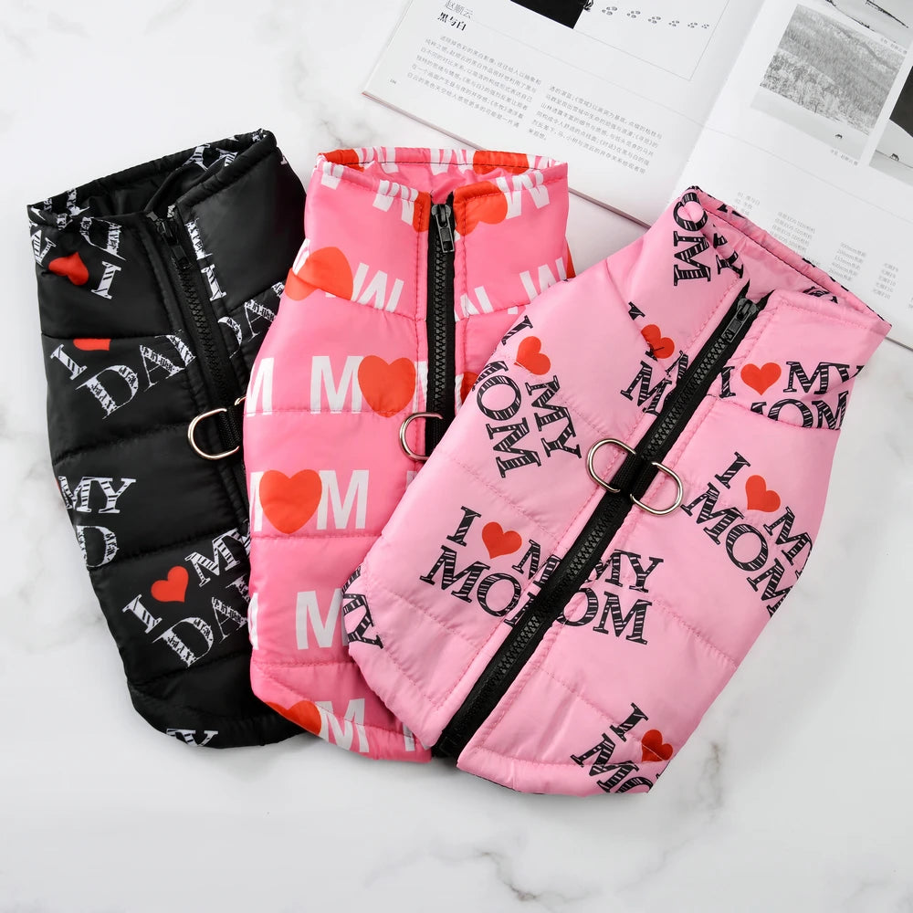 Fashion Pet Dog Clothes For Small Medium Dogs Cats Winter Windproof Puppy Print Jacket Coat Dress Up French Chihuahua Clothing