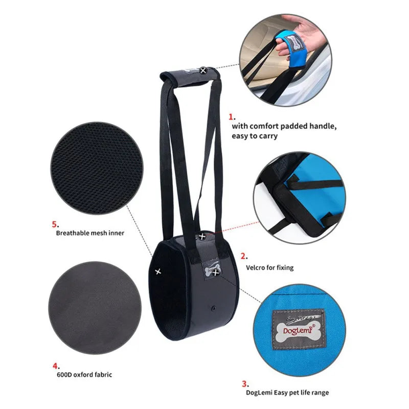 Dog Lift Harness For Back Legs Adjustable Pet Support Sling Help Weak Legs Stand Up Pet Aid Assist Tool For Old Dog Injuries Pet