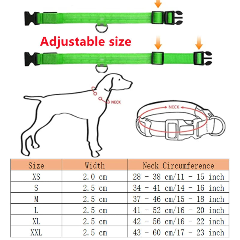 the TRIGLOW SAFETY COLLAR - 3 Modes Dog Luminous Charge Collar, Led USB Cat/Dogs Collars, Detachable Night LED Glow, Dog Loss Prevention Collar, Pet Accessories