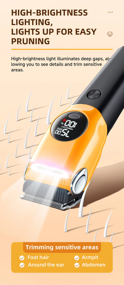 Pet Clipper Professional Dog Hair Trimmer Cat Grooming Shaver 7500/min LED suitable for large, medium, and small pets Trimmers