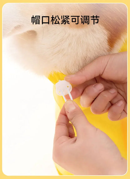 the DUCK'N'DRY RAIN PONCHO - Pet Dog Duck Shape Rainwear/Raincoat, Puppy/Pet Hooded Waterproof Jacket Clothes, Soft PVC Small Dogs Raincoat, Puppy Rain Poncho