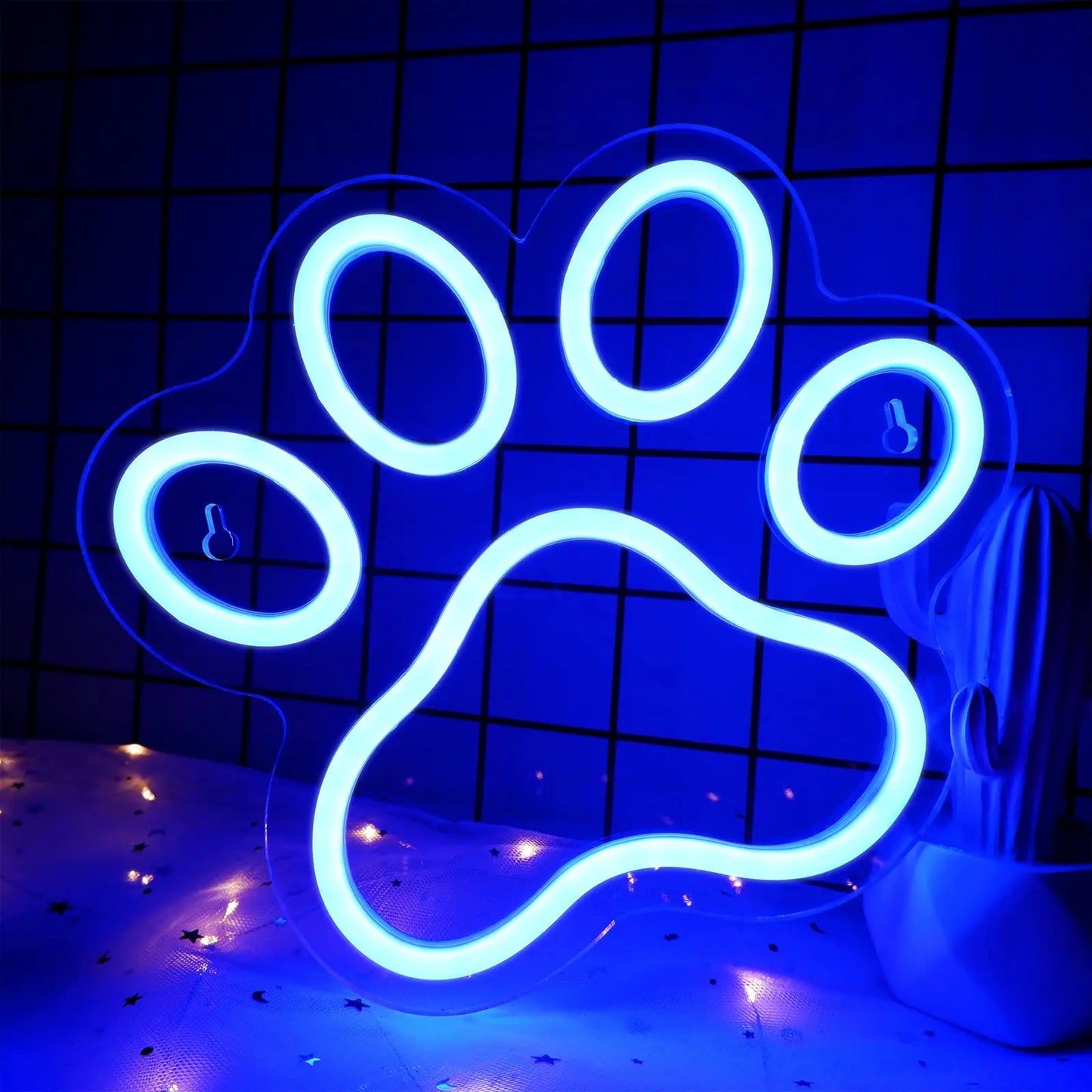 Dog Paw Neon Sign - Custom LED Pet Store Decor Veterinary Clinic Home Kennel, Heartwarming Gift for Dog Lovers & Pet Shop Owners