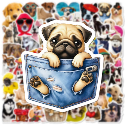 10/25/50pcs Lovely Realistic Dog Stickers Meme Decals for DIY Waterproof Phone Laptop Guitar Suitcase Car Skateboard Suitcase