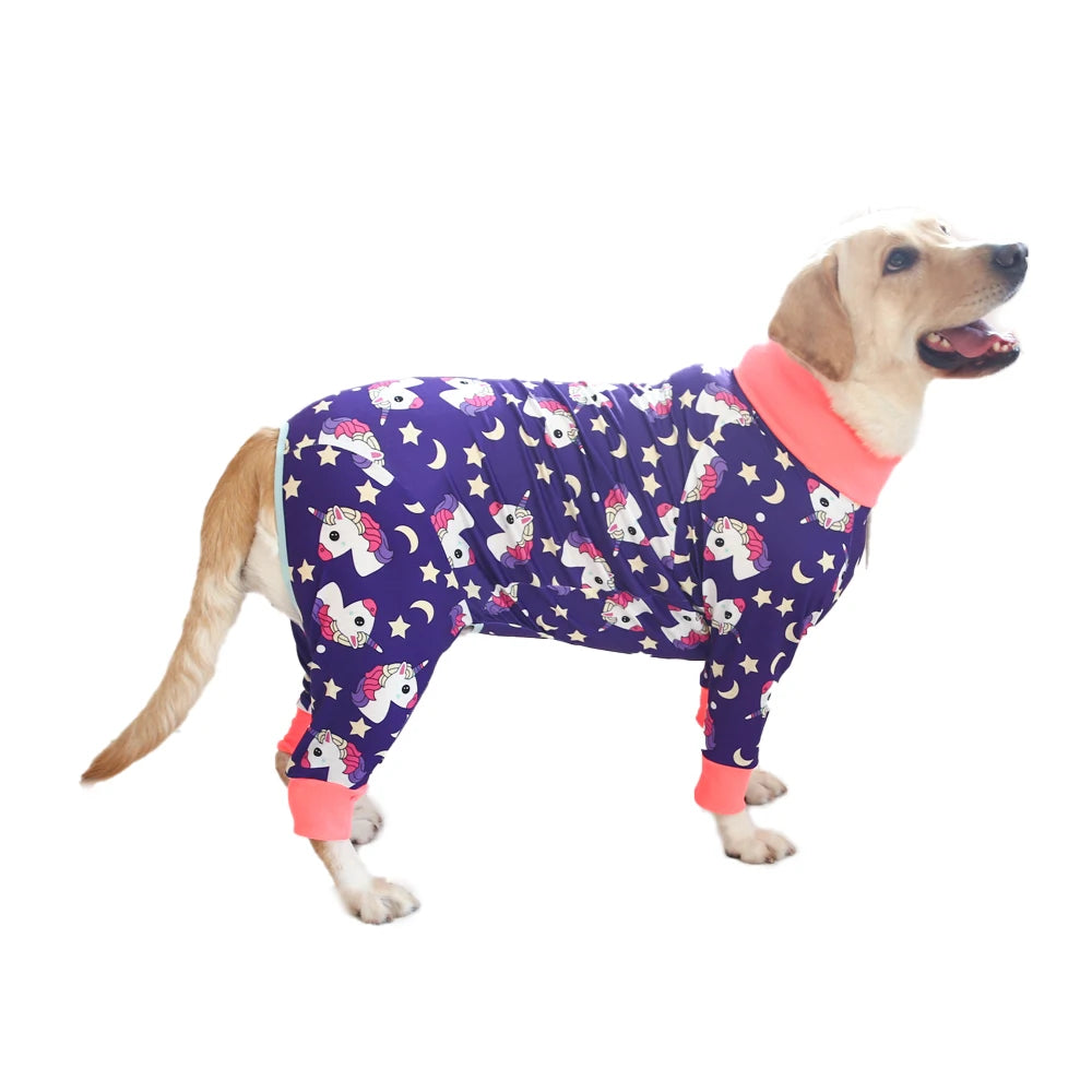 2024 New Halloween Prints Dog Four-legged Suit for Large Medium Bodysuit Dogs Pajamas PJS Full Body for Shedding Prevent Licking