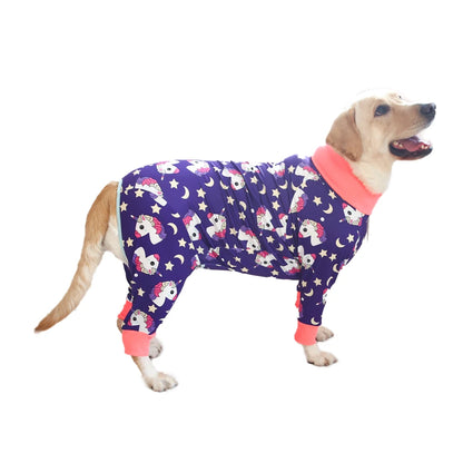 2024 New Halloween Prints Dog Four-legged Suit for Large Medium Bodysuit Dogs Pajamas PJS Full Body for Shedding Prevent Licking