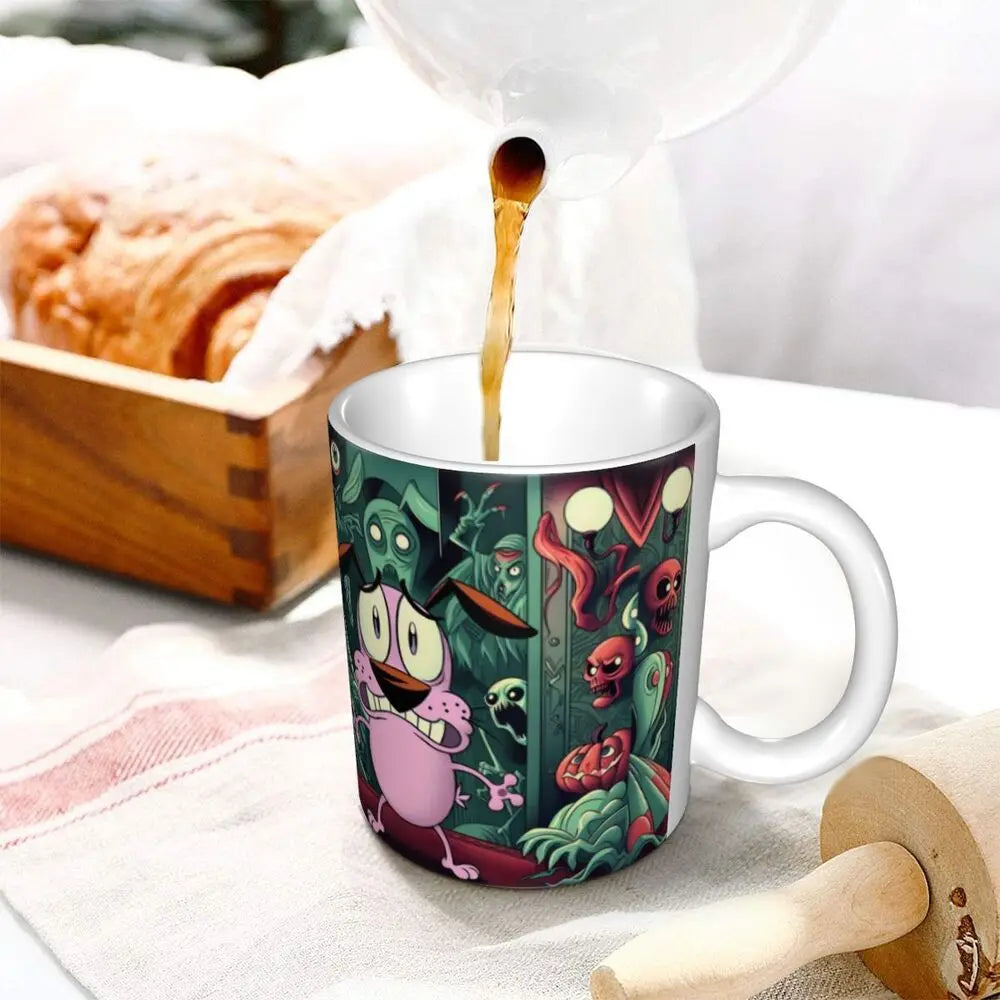 Personalized C-Courage The Cowardly Dog Coffee Mug DIY Ceramic Milk Tea Mug Cup
