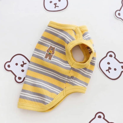 Striped Pet Dog Vest Breathable Dog Clothes Chihuahua Yorkie Clothing  for Small Medium Dogs Cute Puppy T-shirt Pet Supplies