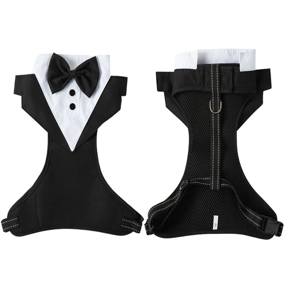 the DON JUAN DOG - Dog Tuxedo Costume, Formal Shirt Dog Wedding Black Jacket Suit, Pet Puppy Prince Ceremony Bow Tie Suit Small Dogs Cat Vest Clothes