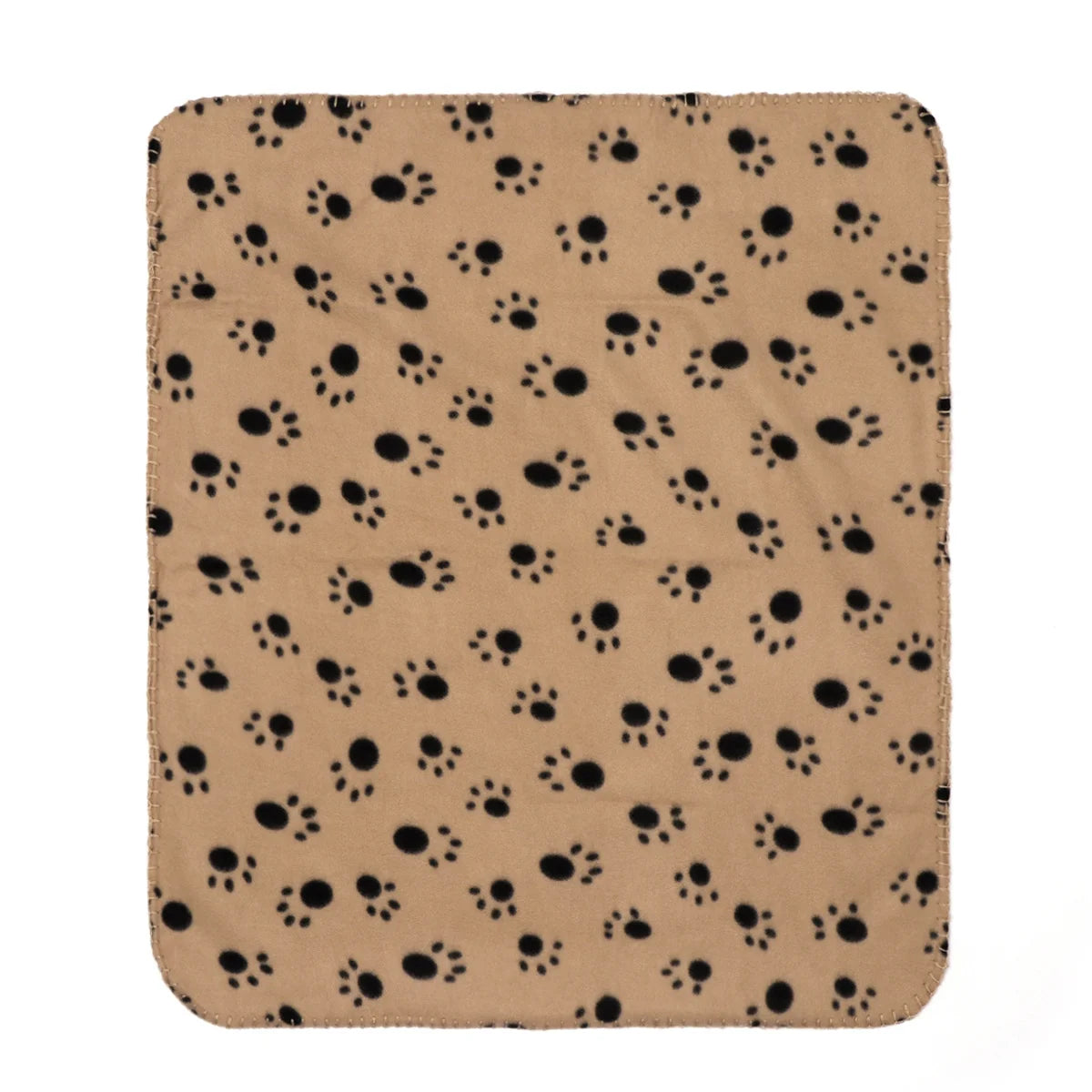 Pet Blanket Double-Sided Fleece Warm Comfortable Dog Cat Animal Paw Print Suitable for Bed Sofa Couch 60x70cm Beige