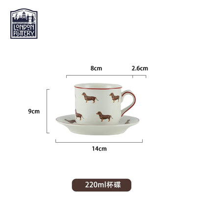 London Pottery 220ML Animal mug dish ceramics coffee cup Unusual tea Pair pottery tea cup set porcelain Cups for girlfriend gift