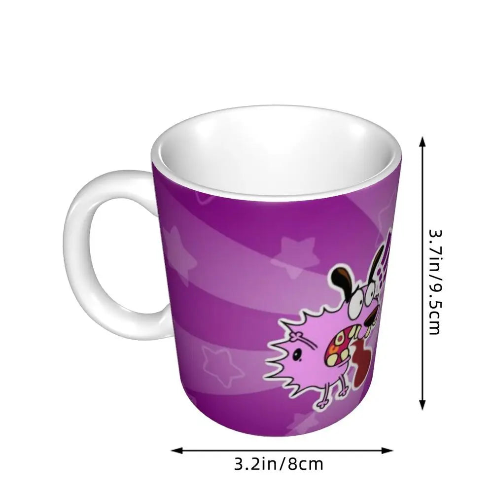 Personalized C-Courage The Cowardly Dog Coffee Mug DIY Ceramic Milk Tea Mug Cup