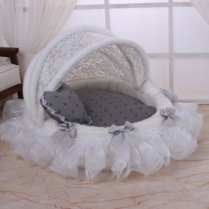 Comfortable Pet Sofa Cradle Dog Bed Overall Washable Luxury Kennel Dog Round Bed