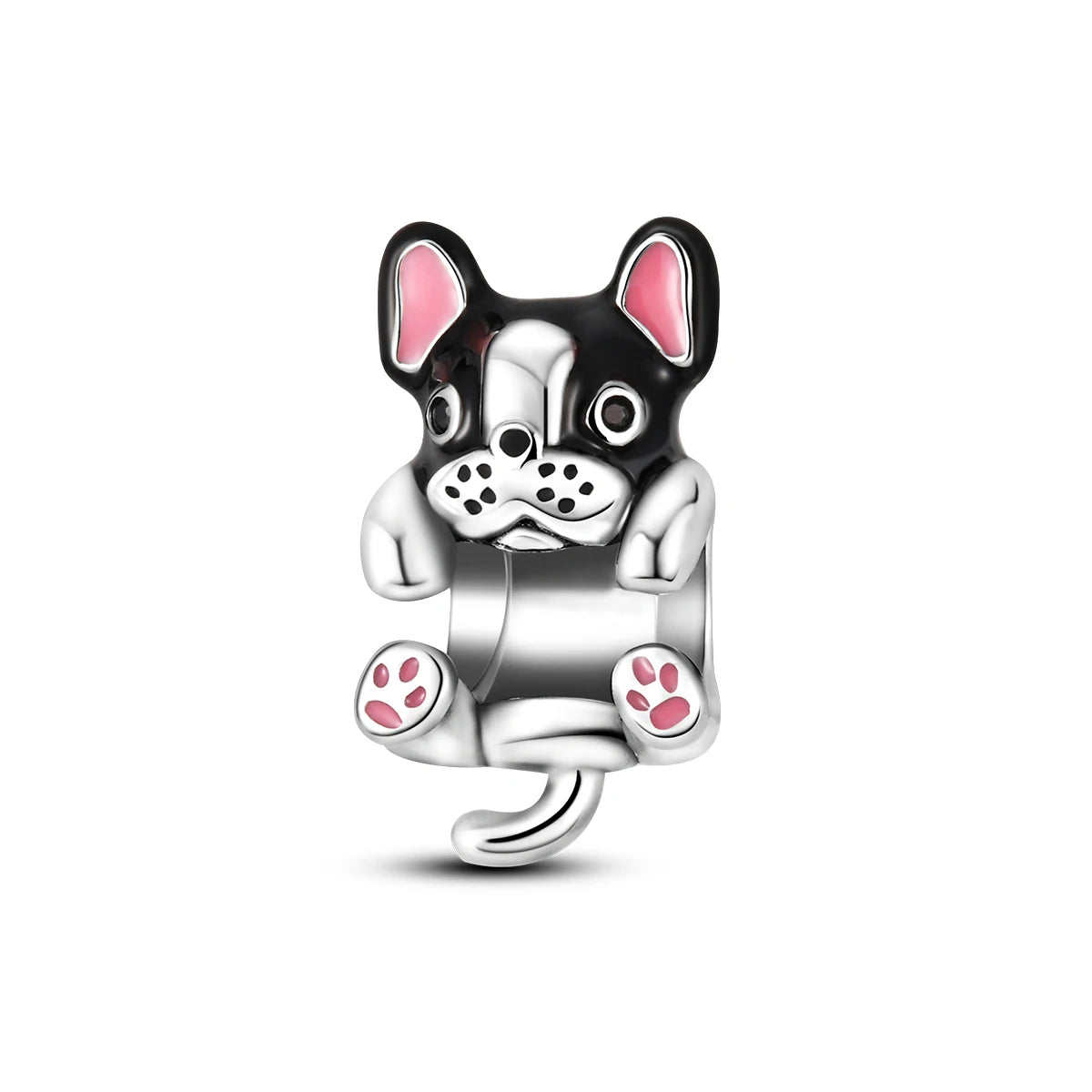 Dog Pet Charms 925 Silver Doggy Paw French Bulldog Bones Beads fit Original Bracelet DIY Fine Jewelry