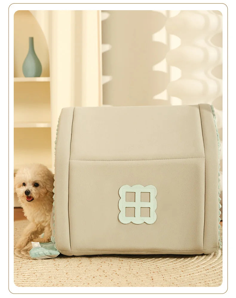 Winter Warm Small Dog House Closed Pet Winter Kennel House Cat Nest Four Seasons Universal