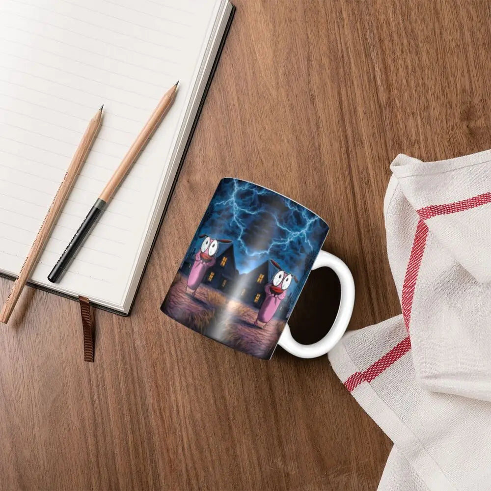 Personalized C-Courage The Cowardly Dog Coffee Mug DIY Ceramic Milk Tea Mug Cup