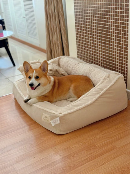 Winter Warm Dog Kennel High Elasticity Sponge Dog Beds Removable Washable Cat/Dog Sofa for Medium-sized Dogs Pet Supplies