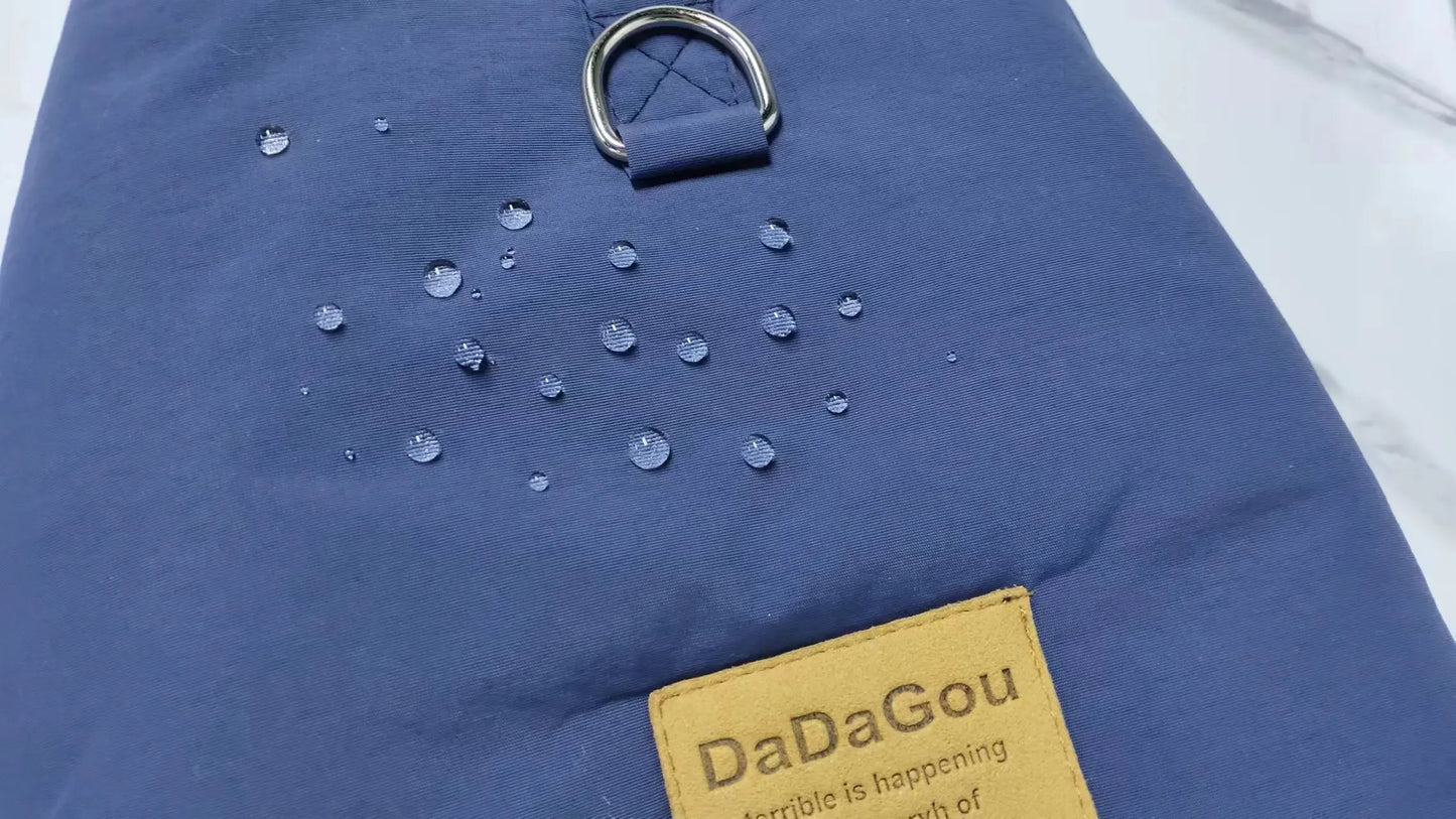 Waterproof Dog Jumpsuit with Hat Warm Fleece Linner Winter Dog Onesie 4-Legs Puppy Pet Jacket Padded Dog Clothes for Small Dogs