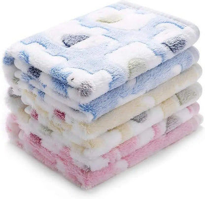 Pet Blanket Encrypted Fleece-lined Double-sided Flannel Blanket Autumn Winter Quilt Warm Blanket Dog Bed Pad Cat Dog Supplies