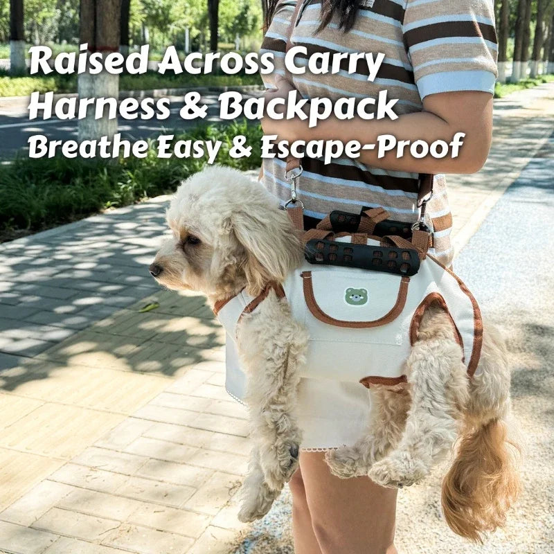 Air-Lift Carry Harness Dog Backpack - Breathe Easy No-Pull Leash for Small Dogs, Escape-Proof & Super Comfy Pet Carrier！