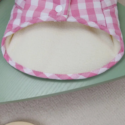 Warm Winter Pet Dog Clothes Plaid Parkas Dog Outdoor Coat Traction Pet Coat Vest Teddy Bear Small Dog Jackets Puppy Clothing