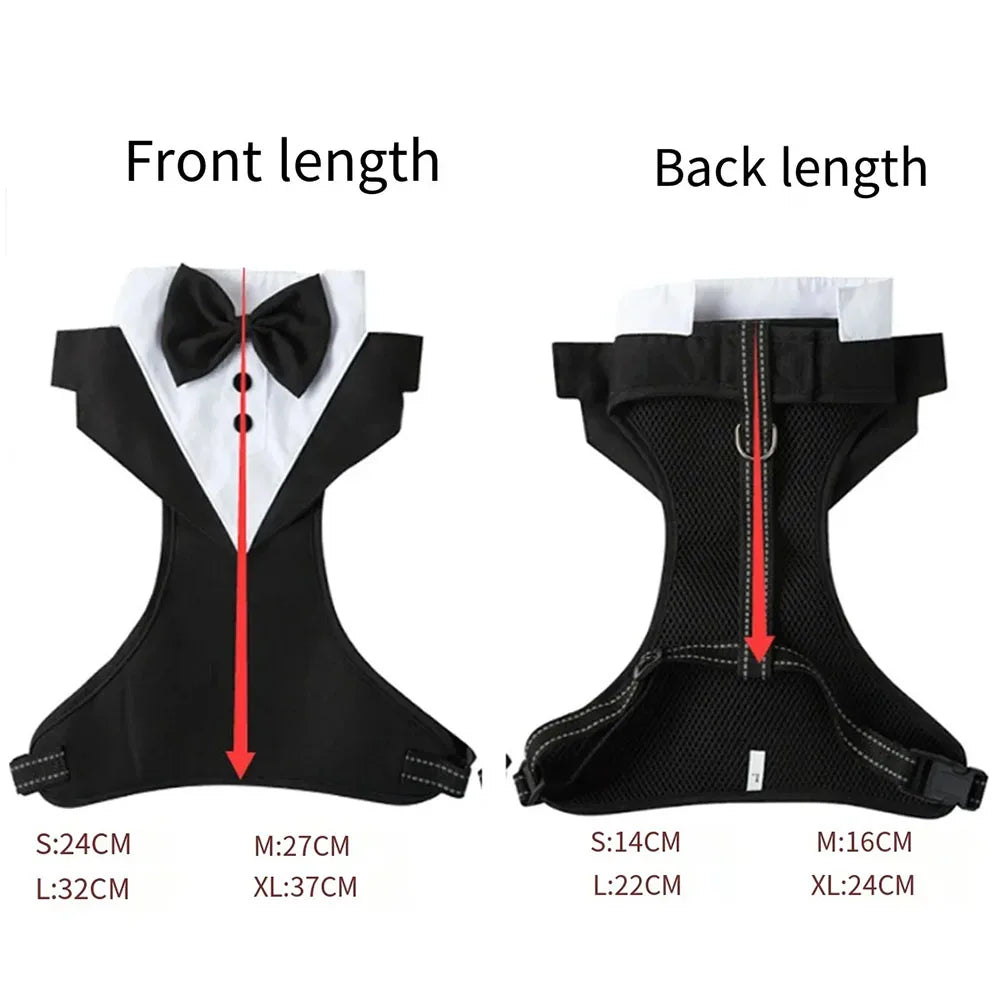 the DON JUAN DOG - Dog Tuxedo Costume, Formal Shirt Dog Wedding Black Jacket Suit, Pet Puppy Prince Ceremony Bow Tie Suit Small Dogs Cat Vest Clothes