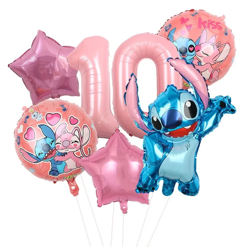 Disney Lilo Stitch Birthday Party Decoration Kids Stitch Theme Tableware Set Angel Balloons Happy Banner Supplies For Girl Favor