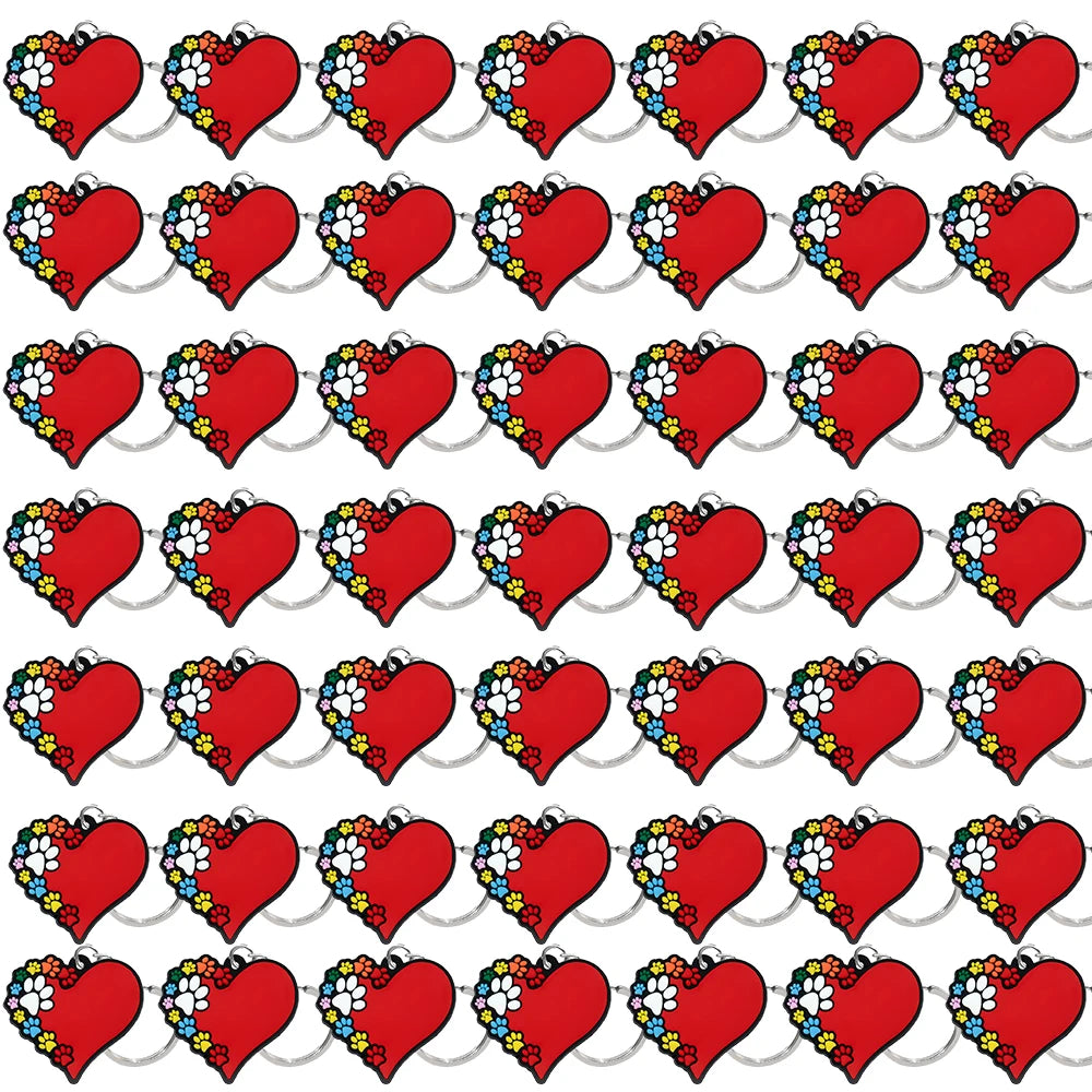 50PCS Cute Animal Keychain knife Ducks Dogs Cats Keyring for Women Men Kids Handbag Cool Car Key Accessories Friends Key Gifts