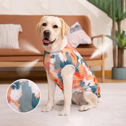 Summer Dog Clothes Tie-dye Quick Dry Dog Vest Breathable Mesh Shirts Sleeveless T Shirt for Medium Large to Extra Large Dogs
