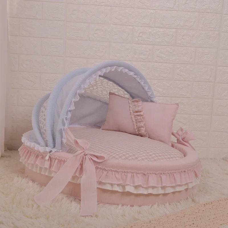 Comfortable Pet Sofa Cradle Dog Bed Overall Washable Luxury Kennel Dog Round Bed