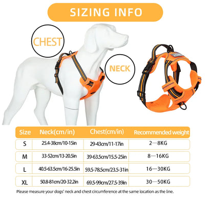 the REFLECTAGUARD PADDED HARNESS - Dog Harness, Pet Harness with Pull - 1 Leash Clip, Adjustable Padded Dog Vest, Reflective Non-Choking Pet Vest with Free Nameplate