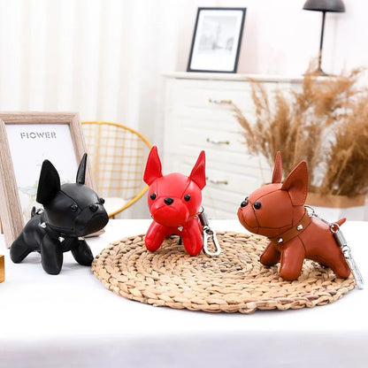 Hip Hop Pitbull Key Chain Charm PU leather Dog Key Pendant Fashion Women's Bag Charm Accessories Car Key Ring Pendant