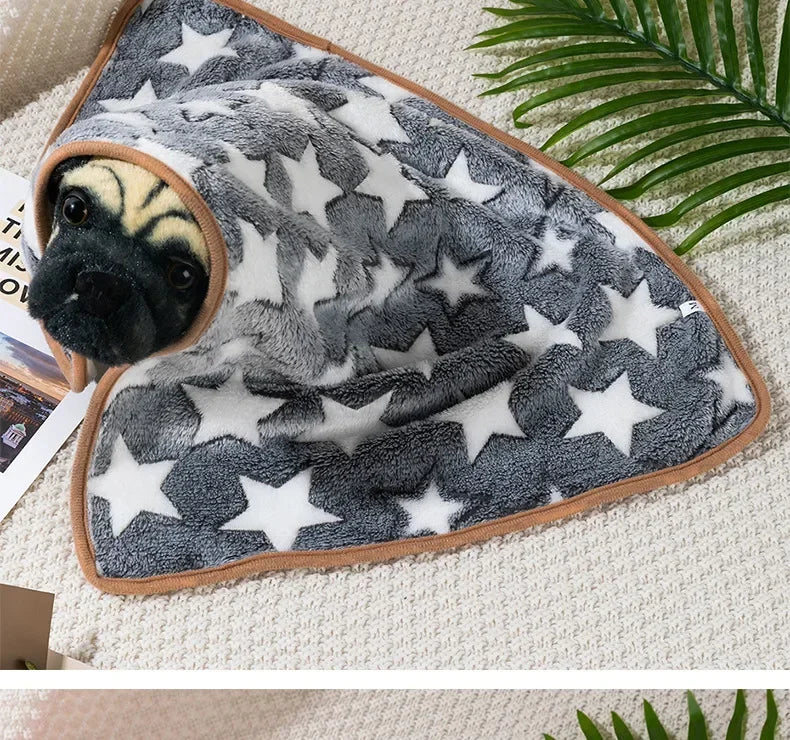 Soft Fluffy Coral Fleece Pet Sleeping Blanket Dog Blanket Warm Breathable Cat Cover Blanket Comfortable Dog Sleeping Sheet Mat