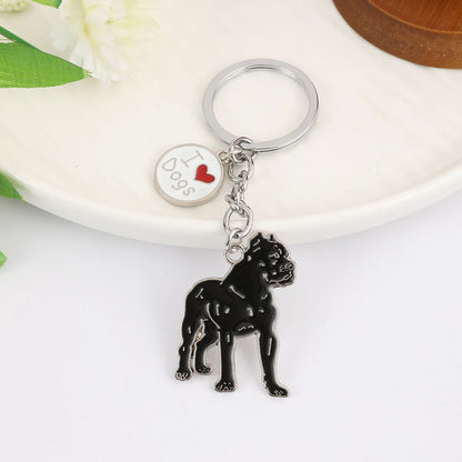 Pet dog car keychain pendant creative metal accessories key ring holiday gifts