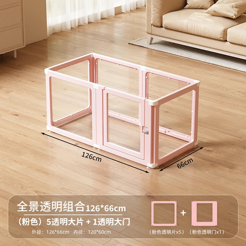 Minimalist Style Pet Supplies Pet Store Doghouse Acrylic Fence Small Pet Dog Interior Decoration Transparent Isolation Pet Bed