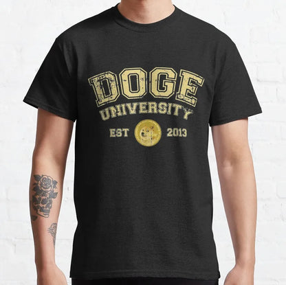 the CRYPTO DOG -Dogecoin Crypto Doge Coin Faux Pocket T-Shirt for Men, Amazing Pure Cotton Tees, Round Neck Short Sleeve T-Shirts, Graphic Clothes