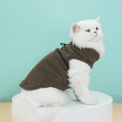 Pet Fleece Vest with Soft and Warm Fleece Sleeveless Design Unconstrained Forelimbs Autumn and Winter Warm Pet Clothing