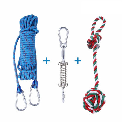 Spring Pole Dogs Toys Large Medium Dog Play Outdoor Hanging Exercise Rope Spring Pull Tug Muscle Builder Exercise Tools For Dogs