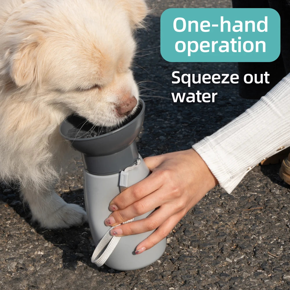 600ml Portable Dog Water Bottle Large Dogs High Capacity Fountain Water Dispenser Outdoor Dog Drinking Bowl Labrador Supplies