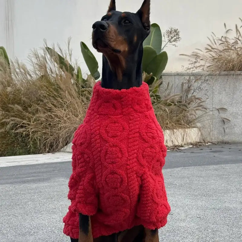 New Year Red Sweater For Media Large Dogs Warm Knit Dog Clothes Doberman Coats For Media Big Dogs ropa para perro