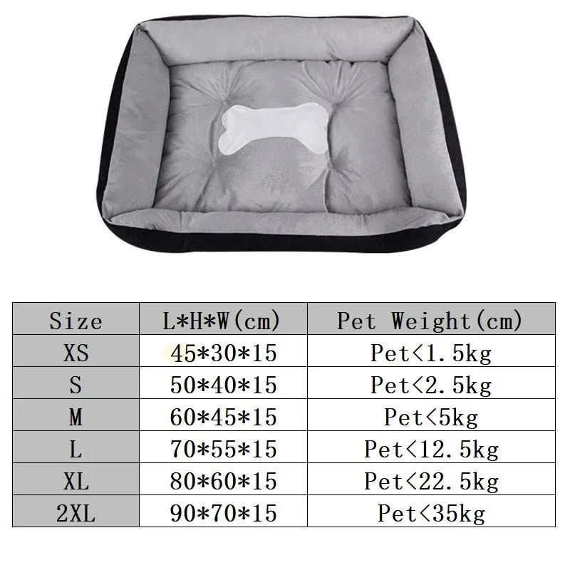 Dog Bed for Large Dog Cushion Square Breathable Non-slip Sleeping Cat Bed Winter Warm Thickened Dog Bed Soft Cat Mat Pet House