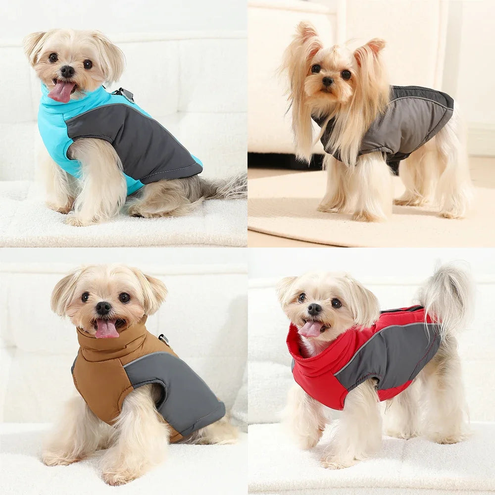 Winter Dog Jacket Warm Waterproof Clothes For Small Medium Dogs Cat Vest Coat With D-ring Reflective Chihuahua Yorkie Outfits