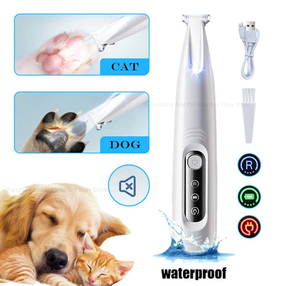 the LED HYDROTRIM PRO - New Dog Paw Trimmer with LED Light, Fully Waterproof Pet Hair Trimmer with LED Display, Dog Clippers for Grooming, 18mm Widen Blade