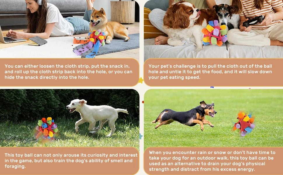 Dog Sniffing Ball Innovative Pet Shaking Training Toys for Pet Training Tooth Cleaning Puppy Chew Relieve Boredom Dog Toy