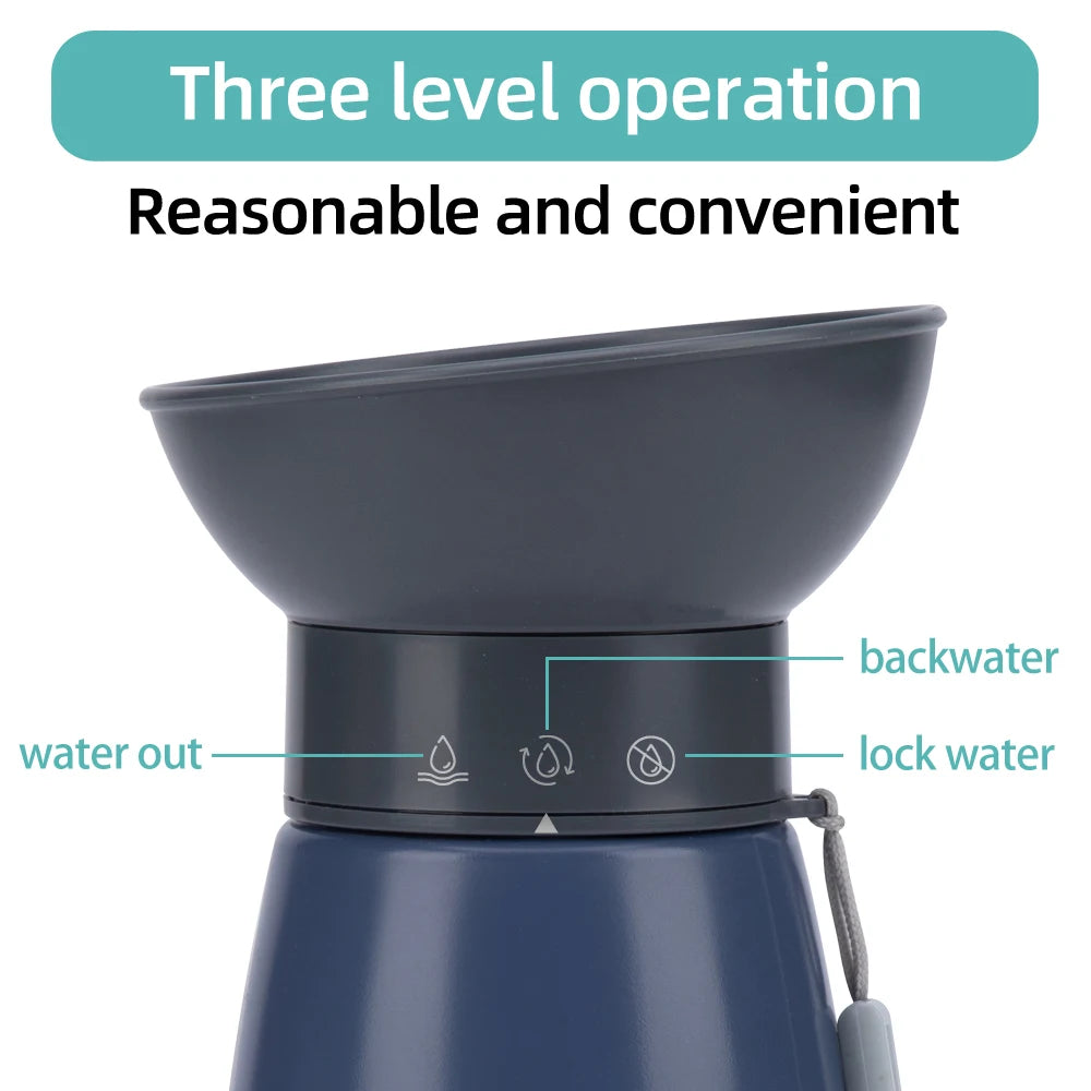 600ml Portable Dog Water Bottle Large Dogs High Capacity Fountain Water Dispenser Outdoor Dog Drinking Bowl Labrador Supplies