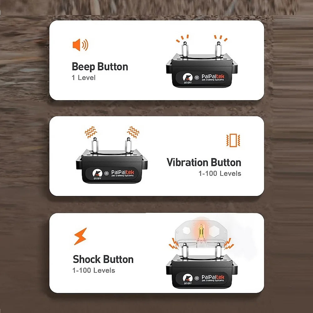 the BARK STOPPER - 2-IN-1 Remote Electronic Dog Collar, Dog Training Collar for Large/Medium/Small Dog, Shock Collar with 3 Training Modes, IPX7